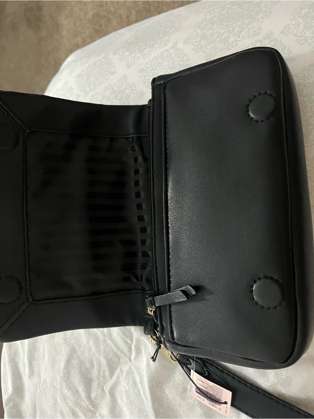 Black Quilted Wristlet Crossbody Bag